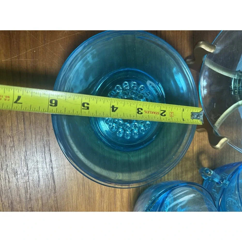 Hazel‎ Atlas Capri Hobnail Salad Plate Blue 6